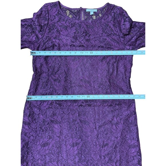 Jessica London 16W Womens Mother Of The Bride Groom Purple Lace Dress Elegant - Picture 6 of 8
